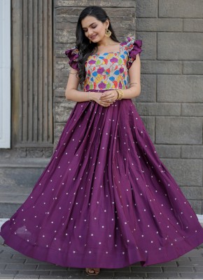 Competent Purple Ceremonial Readymade Gown