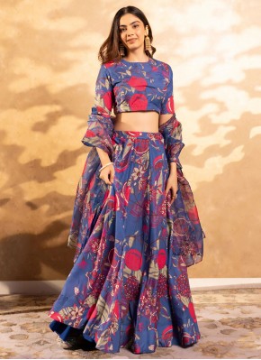 Congenial Navy Blue Ceremonial Readymade Lehenga Choli