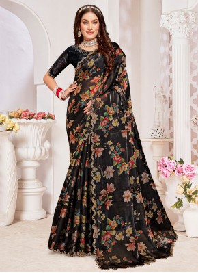 Congenial Organza Black Border Classic Saree