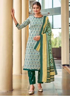 Cotton Aqua Blue Trendy Salwar Kameez