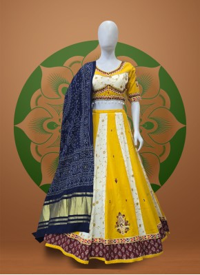 Cotton Embroidered Navratri Chaniya Choli for Haldi