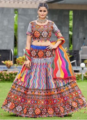 Cotton Mirror Readymade Lehenga Choli in Multi Col