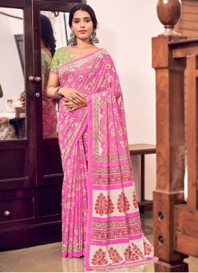 Cotton Pink Trendy Saree