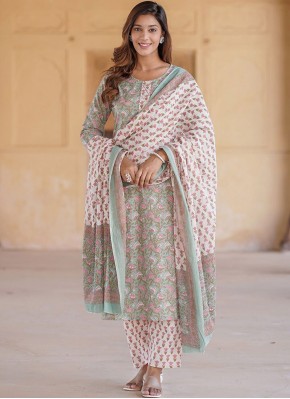 Cotton Printed Grey Trendy Salwar Kameez