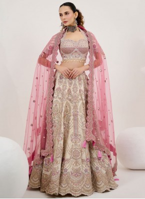 Cream Sangeet Readymade Lehenga Choli