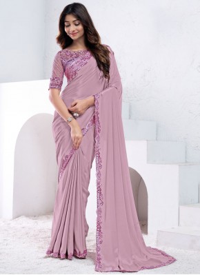 Crepe Silk Mauve  Classic Saree