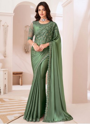 Dainty Georgette Satin Festival Designer Saree