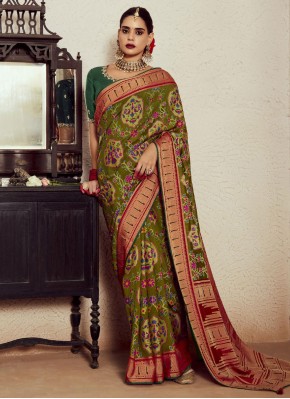 Dainty Green Party Designer Saree