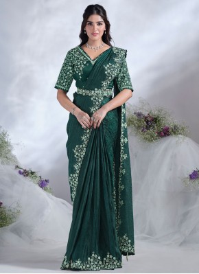 Dainty Green Sangeet Contemporary Saree