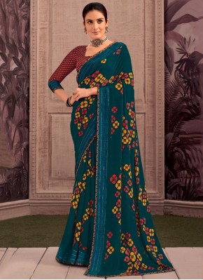 Delightsome Printed Party Designer Saree