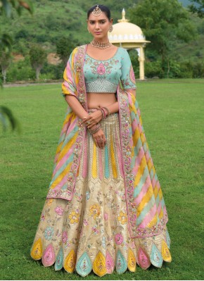 Demure Silk Zari Designer Lehenga Choli