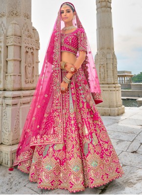 Demure Thread Rani Silk Designer Lehenga Choli