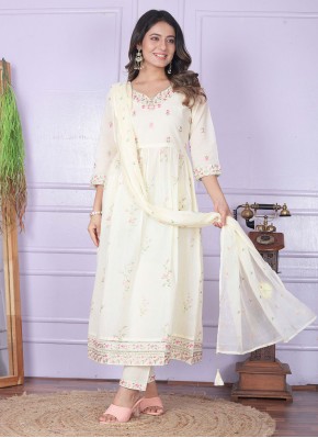 Demure White Ceremonial Designer Salwar Kameez