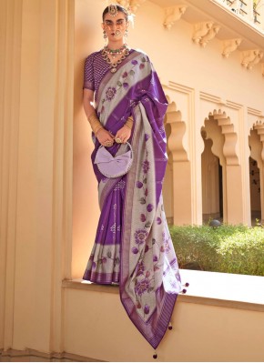 Deserving Purple Traditional Saree