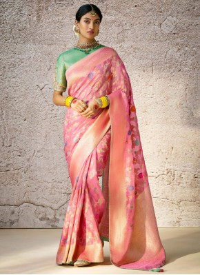 Dilettante Pink Classic Saree