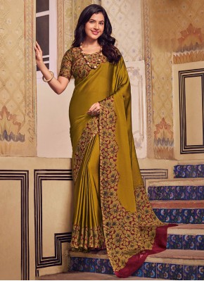 Dilettante Print Mustard Classic Saree