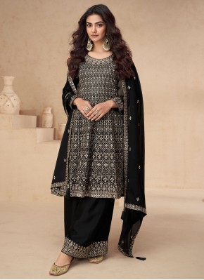 Distinguishable Black Embroidered Palazzo Designer