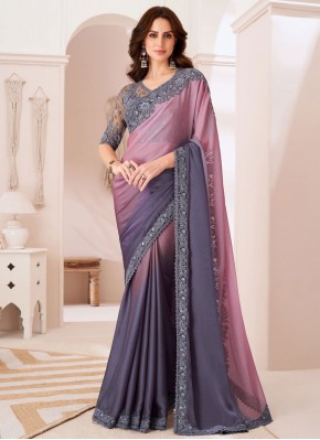 Divine Lavender Party Shaded Saree