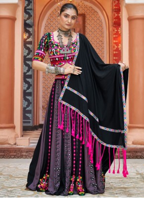 Embroidered Rayon Readymade Lehenga Choli in Multi Colour