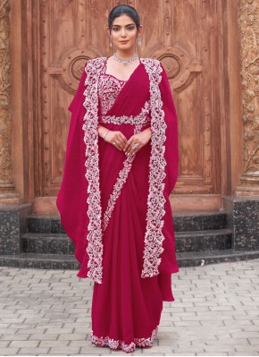 Enchanting Moti Satin Silk Rani Traditional Saree