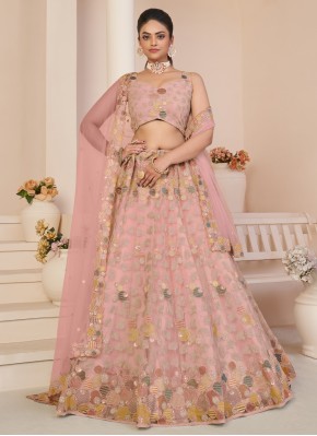 Enchanting Rose Pink Sangeet Designer Lehenga Chol