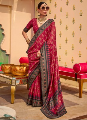 Enchanting Silk Printed Classic Saree