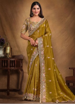 Energetic Crush Sequins Designer Saree