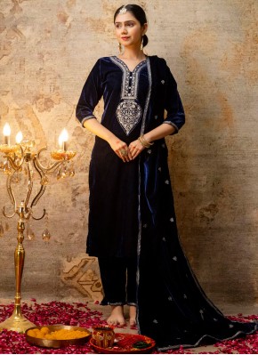 Energetic Navy Blue Trendy Salwar Kameez