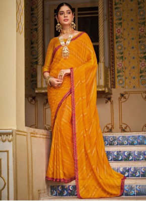 Enthralling Print Georgette Contemporary Saree