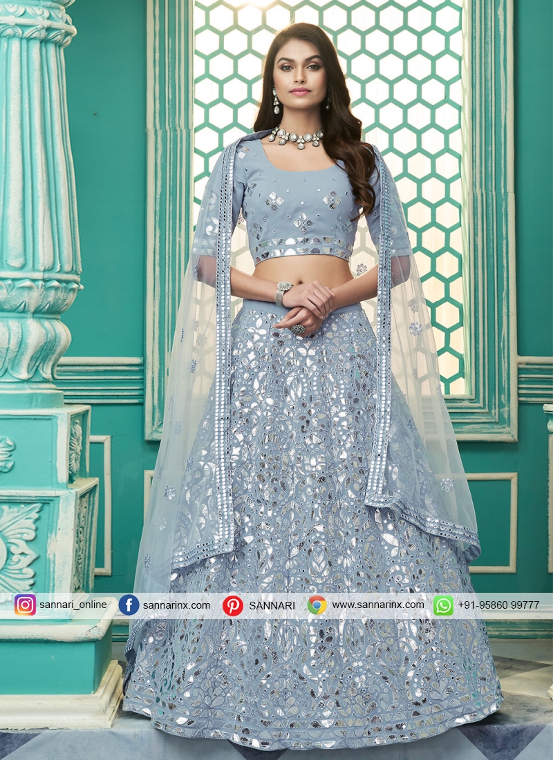 Greyish Blue Elegant Heavy Designer Work Jacket Style Anarkali Lehenga  Choli - Indian Heavy Anarkali Lehenga Gowns Sharara Sarees Pakistani  Dresses in USA/UK/Canada/UAE - IndiaBoulevard