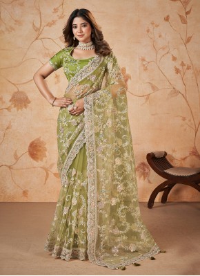 Epitome Embroidered Net Trendy Saree