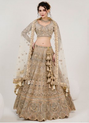 Epitome Net Brown Sequins Readymade Lehenga Choli