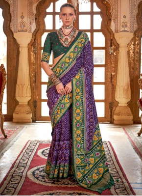 Especial Purple Patola Print Traditional Saree