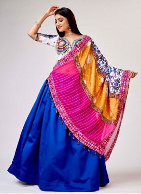 Ethnic Embroidered Silk Navy Blue Lehenga Choli