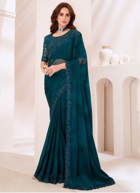 Ethnic Morpeach  Border Traditional Saree