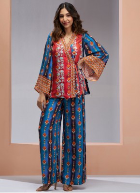 Ethnic Print Muslin Multi Colour Casual Kurti