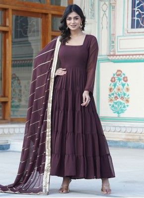 Exceeding Brown Party Trendy Gown