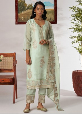 Exceeding Green Shimmer Salwar Kameez