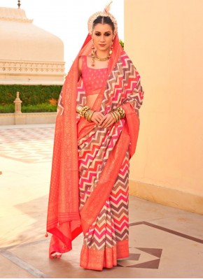 Excellent Orange Trendy Saree