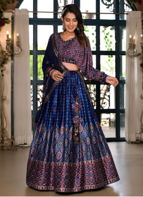 Exceptional Embroidered Blue Readymade Lehenga Cho