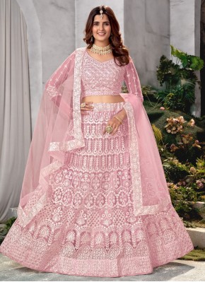 Exquisite Embroidered Pink Lehenga Choli