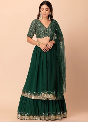 Extraordinary Georgette Zari Layered Lehenga Choli