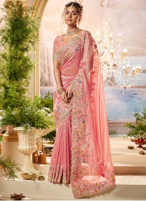 Exuberant Pink Contemporary Saree