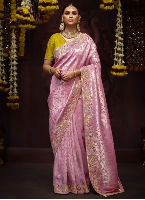 Eye-Catchy Sequins Kanjivaram Silk Traditional Saree