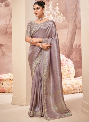 Fab Lavender Thread Viscose Classic Saree