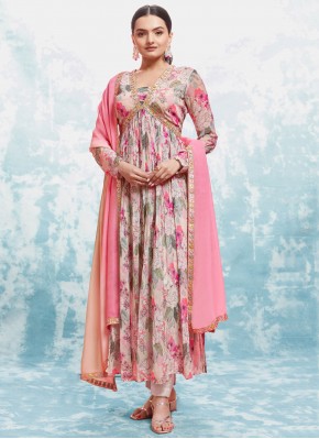 Fab Printed Pink Designer Salwar Kameez 