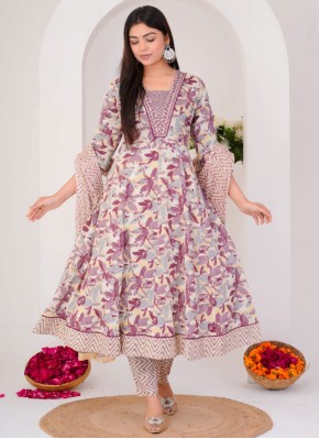 Fabulous Cotton Foliage Print Multi Colour Trendy Salwar Suit