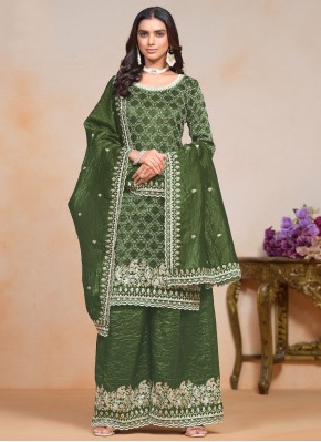 Fantastic Green Palazzo Salwar Kameez