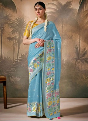 Fantastic Silk Floral Patterns Contemporary Saree