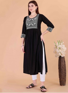 Fine Rayon Embroidered Designer Kurti